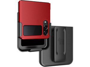 Red Hard Case Cover and Belt Clip Holster Holder for Samsung Galaxy Z Flip 4 5G