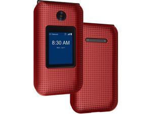 Red Textured Hard Case Cover for Consumer Cellular Link II Flip Phone Link 2