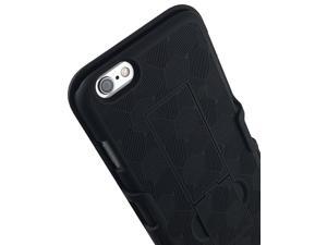 BLACK KICKSTAND HARD SHELL CASE  BELT CLIP HOLSTER FOR iPHONE 6 PLUS 6s PLUS