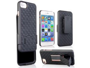 Black Case Kickstand Cover and Belt Clip Holster for iPhone SE 2022 2020 SE2 SE3