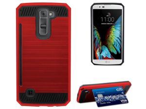 RED RUGGED TPU RUBBER HARD SHELL CASE STAND COVER FOR LG K7 and LG TRIBUTE 5