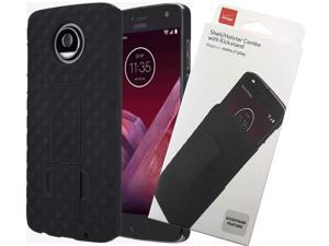 VERIZON ORIGINAL BLACK SHELL CASE KICKSTAND + BELT CLIP HOLSTER FOR MOTO Z2 PLAY VERIZON ORIGINAL BLACK SHELL CASE KICKSTAND + BELT CLIP HOLSTER FOR MOTO Z2 PLAY