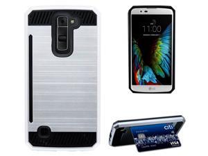 SILVER RUGGED TPU RUBBER HARD SHELL CASE STAND COVER FOR LG K7 and LG TRIBUTE 5