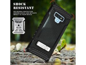 Black Tri-Shield Rugged Case Cover Metal Stand + Strap for Samsung Galaxy Note 9