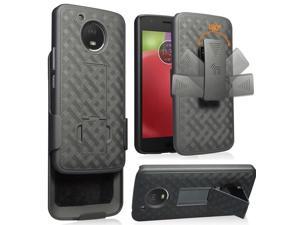 Black Kickstand Case Cover  Belt Clip Holster for Motorola Moto E4 Plus E4
