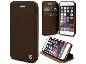 BROWN INFOLIO WRIST STRAP LANYARD WALLET CREDIT CARD ID CASE FOR iPHONE 6 PLUS