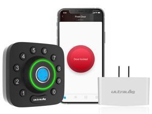 Ultraloq U-Bolt Pro Bluetooth Enabled Fingerprint and Keypad Smart Deadbolt + Ultraloq Bridge WiFi Adaptor