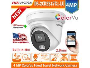 Hikvision 4MP ColorVu 24/7 Full Time Color Night DS-2CD2347G1-LU 2.8mm Wide Angle PoE Outdoor IP66 Waterproof Turret Network H.265+ IP Security Camera 120db WDR with Built-in Mic Audio SD Card Slot Hikvision 4MP ColorVu 24/7 Full Time Color Night DS-2CD2347G1-LU 2.8mm Wide Angle PoE Outdoor IP66 Waterproof Turret Network H.265+ IP Security Camera 120db WDR with Built-in Mic Audio SD Card Slot