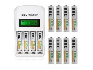 EBL 12pcs 1100mAh AAA Battery + Smart LCD Battery Charger for AA AAA Ni-MH Ni-CD Rechargeable Batteries EBL 12pcs 1100mAh AAA Battery + Smart LCD Battery Charger for AA AAA Ni-MH Ni-CD Rechargeable Batteries