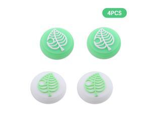 Thumb Grip Caps, 4 PCS Animal Crossing Tree Leaf Soft Silicone Joystick Cover for Nintendo Switch Controller (Green & White) Thumb Grip Caps, 4 PCS Animal Crossing Tree Leaf Soft Silicone Joystick Cover for Nintendo Switch Controller (Green & White)
