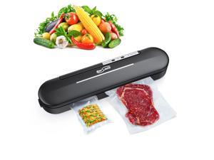 Housmile HK005-C Vacuum Sealer Machine Automatic Food Saver Vacuum Sealer with 10 Pcs Vacuum Bags Easy to Clean LED Indicator Compact Design for Food Savers and Sous Vide, Black