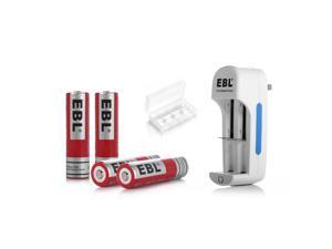 EBL 4 Pack 3.7v 3000mAh 18650 Battery + Battery Charger for 14500 16340 10440 18500 18650 Li-ion Rechargeable Batteries EBL 4 Pack 3.7v 3000mAh 18650 Battery + Battery Charger for 14500 16340 10440 18500 18650 Li-ion Rechargeable Batteries