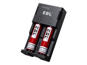 EBL 2 Pack 3000mAh 18650 Rechargeable Batteries + Smart Battery Charger for 26650 18650 17500 14500 16340 Li-ion Ni-MH/Ni-Cd AA/AAA/C Replacement Battery EBL 2 Pack 3000mAh 18650 Rechargeable Batteries + Smart Battery Charger for 26650 18650 17500 14500 16340 Li-ion Ni-MH/Ni-Cd AA/AAA/C Replacement Battery