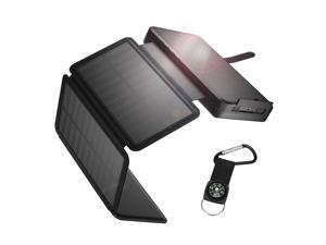 IEsafy Solar Charger 26800mAh Solar Power Bank + 4 Foldable Solar Panels and 2 High-Speed Charging Ports Battery Charger for Samsung iPhone Smartphones Tablets with LED Flashlight, Black IEsafy Solar Charger 26800mAh Solar Power Bank + 4 Foldable Solar Panels and 2 High-Speed Charging Ports Battery Charger for Samsung iPhone Smartphones Tablets with LED Flashlight, Black