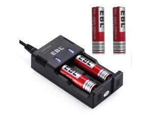 EBL 4 Pack 3000mAh 18650 Rechargeable Batteries for Toys, Flashlights + Smart Battery Charger for Li-ion 26650 18650 17500 14500 16340 Ni-MH/Ni-Cd AA/AAA/C Battery EBL 4 Pack 3000mAh 18650 Rechargeable Batteries for Toys, Flashlights + Smart Battery Charger for Li-ion 26650 18650 17500 14500 16340 Ni-MH/Ni-Cd AA/AAA/C Battery
