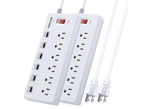 Poweradd 2 Pack 900J Surge Protector 6-Outlet 6 USB Ports Power Strip 1625W/13A With 6ft Heavy Power Cord Poweradd 2 Pack 900J Surge Protector 6-Outlet 6 USB Ports Power Strip 1625W/13A With 6ft Heavy Power Cord