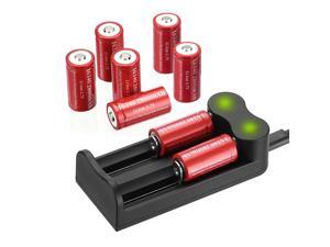 8 Pack 3.7V CR123A Rechargeable Battery 2800mAh 16340 Battery With 2 Slot LED Battery Charger For Torch Laser Camera Flashlight 8 Pack 3.7V CR123A Rechargeable Battery 2800mAh 16340 Battery With 2 Slot LED Battery Charger For Torch Laser Camera Flashlight