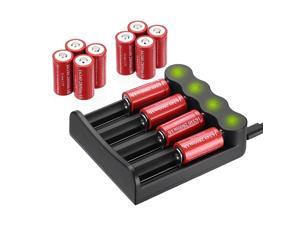 12 Pack 3.7V 2800mAh CR123A 16340 Battery + 4 Slot LED Battery Charger for 16340 16650 18500 20700 26650 14500 18650 Li-ion Rechargeable Batteries 12 Pack 3.7V 2800mAh CR123A 16340 Battery + 4 Slot LED Battery Charger for 16340 16650 18500 20700 26650 14500 18650 Li-ion Rechargeable Batteries