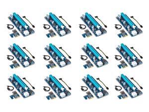 12-Pack Mining Dedicated Riser Mining Rig USB 3.0 PCI-e Express 1X to 16X Riser Card Extender Adapter Monero BTC ETH with USB 3.0 Data Cable 60CM 15Pin SATA to 6Pin Power Cable w/ Adhesive Pad VER006C 12-Pack Mining Dedicated Riser Mining Rig USB 3.0 PCI-e Express 1X to 16X Riser Card Extender Adapter Monero BTC ETH with USB 3.0 Data Cable 60CM 15Pin SATA to 6Pin Power Cable w/ Adhesive Pad VER006C