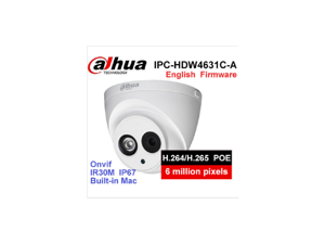 Dahua POE 6MP IP Camera IPC-HDW4631C-A IR 30m H.265 Built-in MIC IP67 Onvif Dahua POE 6MP IP Camera IPC-HDW4631C-A IR 30m H.265 Built-in MIC IP67 Onvif