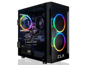 CLX SET Gaming Desktop - AMD Ryzen 7 5700X 3.4GHz 8-Core Processor, 16GB DDR4 Memory, GeForce RTX 3050 8GB GDDR6 Graphics 500GB NVMe M.2 SSD, 2TB HDD, WiFi, Win 11 Home 64-bit