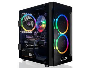 CLX SET Gaming Desktop - AMD Ryzen 7 5700X 3.4GHz 8-Core Processor, 16GB DDR4 Memory, Radeon RX 6600 8GB GDDR6 Graphics 500GB NVMe M.2 SSD, 2TB HDD, WiFi, Win 11 Home 64-bit