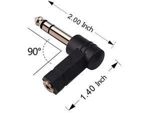 1/4 Inch TRS To 3.5mm Right Angle Adapter 6.35mm Male Female 90 Degree Stereo 1/4 Inch TRS To 3.5mm Right Angle Adapter 6.35mm Male Female 90 Degree Stereo