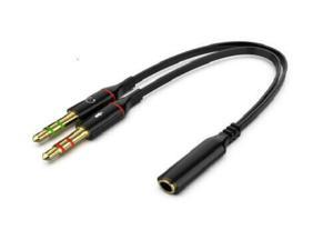 3.5mm Audio Mic Y Splitter Cable Cord Headphone Adapter Female to 2 Male