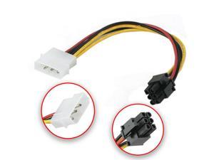 4 Pin Molex to 6 Pin PCI-Express PCIE Video Card Power Converter Adapter Cable