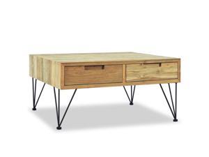 vidaXL Solid Teak Wood Coffee Table 31.5" Living Room Accent End Sofa Table