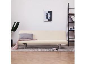 vidaXL Sofa Bed Cream Fabric Modern Living Room Couch Daybed Chaise Lounge vidaXL Sofa Bed Cream Fabric Modern Living Room Couch Daybed Chaise Lounge