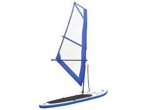 vidaXL Inflatable Stand Up Paddleboard with Sail Set Blue Surfboard Fin Paddle vidaXL Inflatable Stand Up Paddleboard with Sail Set Blue Surfboard Fin Paddle