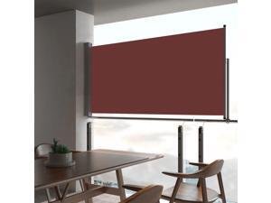 vidaXL Patio Retractable Side Awning 31.5" Brown Side Sunshade Privacy Divider vidaXL Patio Retractable Side Awning 31.5" Brown Side Sunshade Privacy Divider