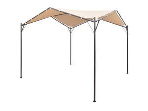 vidaXL Gazebo Pavilion Tent Canopy 118.1"x118.1" Steel Beige Marquee Shelter