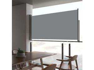 vidaXL Patio Retractable Side Awning 31.5" Gray Side Sunshade Privacy Divider vidaXL Patio Retractable Side Awning 31.5" Gray Side Sunshade Privacy Divider