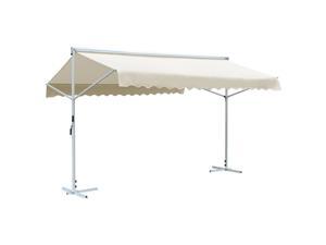 vidaXL Free Standing Awning Weather Resistant 157.5" Cream Patio Sunshade vidaXL Free Standing Awning Weather Resistant 157.5" Cream Patio Sunshade