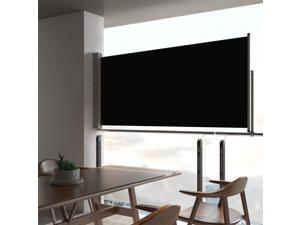 vidaXL Patio Retractable Side Awning 23.6" Black Side Sunshade Privacy Divider vidaXL Patio Retractable Side Awning 23.6" Black Side Sunshade Privacy Divider