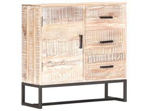 vidaXL Solid Acacia Wood Sideboard White Wooden Storage Cabinet Kitchen Buffet