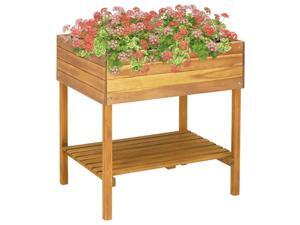 vidaXL Solid Acacia Wood Raised Garden Planter 30.9" Growing Box Gardening vidaXL Solid Acacia Wood Raised Garden Planter 30.9" Growing Box Gardening