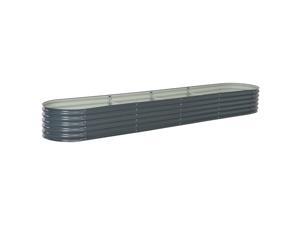 vidaXL Garden Raised Bed 157.5" Galvanised Steel Gray Garden Plant Flower Box vidaXL Garden Raised Bed 157.5" Galvanised Steel Gray Garden Plant Flower Box