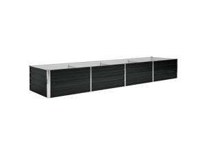 vidaXL Garden Raised Bed Anthracite 126" Galvanised Steel Outdoor Planter Pot vidaXL Garden Raised Bed Anthracite 126" Galvanised Steel Outdoor Planter Pot