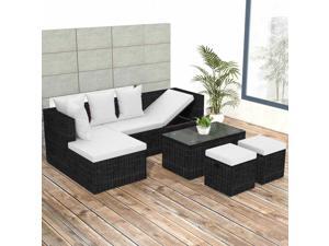 vidaXL Outdoor Corner Sofa Set Wicker Poly Rattan Black Couch Garden Furniture vidaXL Outdoor Corner Sofa Set Wicker Poly Rattan Black Couch Garden Furniture