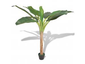 vidaXL Artificial Banana Tree Plant with Pot 59" Green Indoor Floral Decor