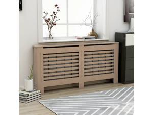 MDF Radiator Cover With Horizontal Slats, Modern Finish Heating Cabinet, With Additional Shelf Place Flower Pots Book, for Home Living Room 67.7"x17.5"x31.9"
