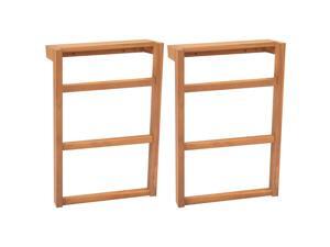vidaXL Solid Teak Wood 2x Towel Rack Holder Bathroom Hanger Wall Decoration vidaXL Solid Teak Wood 2x Towel Rack Holder Bathroom Hanger Wall Decoration