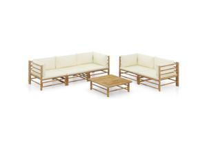 6 Piece Patio Furniture Sets, All-Weather Outdoor Couch Sectional Patio Set, Patio Conversation Set Garden Sofa Set, Garden Poolside Lawn Backyard Furniture, Bamboo