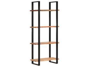 vidaXL 4-Tier Solid Acacia Wood Bookcase 31.5" Bookshelf Stand Shelf Cabinet