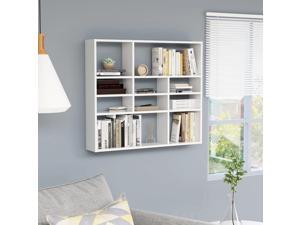 vidaXL Wall Shelf High Gloss White Chipboard Kitchen Bathroom Storage Rack vidaXL Wall Shelf High Gloss White Chipboard Kitchen Bathroom Storage Rack