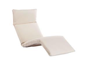 vidaXL Foldable Sunlounger Oxford Fabric Cream White Outdoor Sunbed Lounge