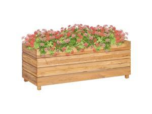 vidaXL Raised Bed 39.4" Recycled Teak and Steel Garden Planter Flower Box Pot vidaXL Raised Bed 39.4" Recycled Teak and Steel Garden Planter Flower Box Pot